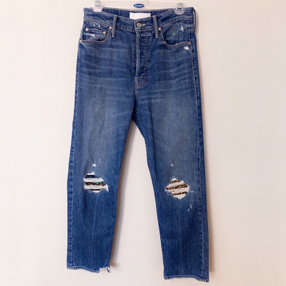 Mother Superior The Tomcat Jeans Pray for Hidden Gems Denim Straight Distressed - Picture 4 of 17